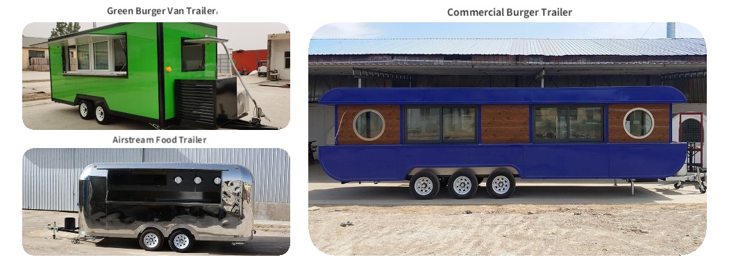 3 hot burger food trailers for sale